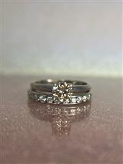 Lady's Diamond Wedding Set 13 Diamonds 1.01 Carat T.W. 14K White Gold 4.9g